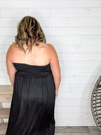 Smocked Waist Maxi Skirt / Tube Dress with Pockets