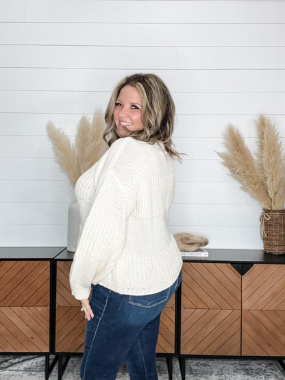 "Gomez" Cropped Balloon Sleeve Sweater