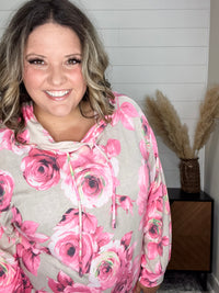 Dear Scarlett "Robertson" Floral Balloon Sleeve Hoodie