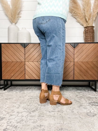 Judy Blue "Sirens" Raw Hem Wide Leg Crops