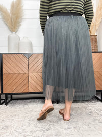 "Ashes to Ashes" Mesh Pleated Skirt