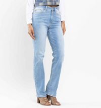 Judy Blue "Frosty No More" Thermal Straight Leg Jeans