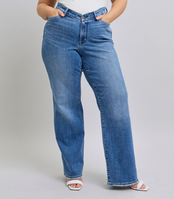 Judy Blue "Very Vague" V Waist Wide Leg Jeans