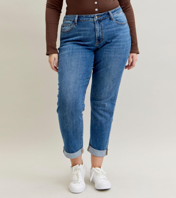 Judy Blue "Shiloh" Cuffed Boyfriend Jeans