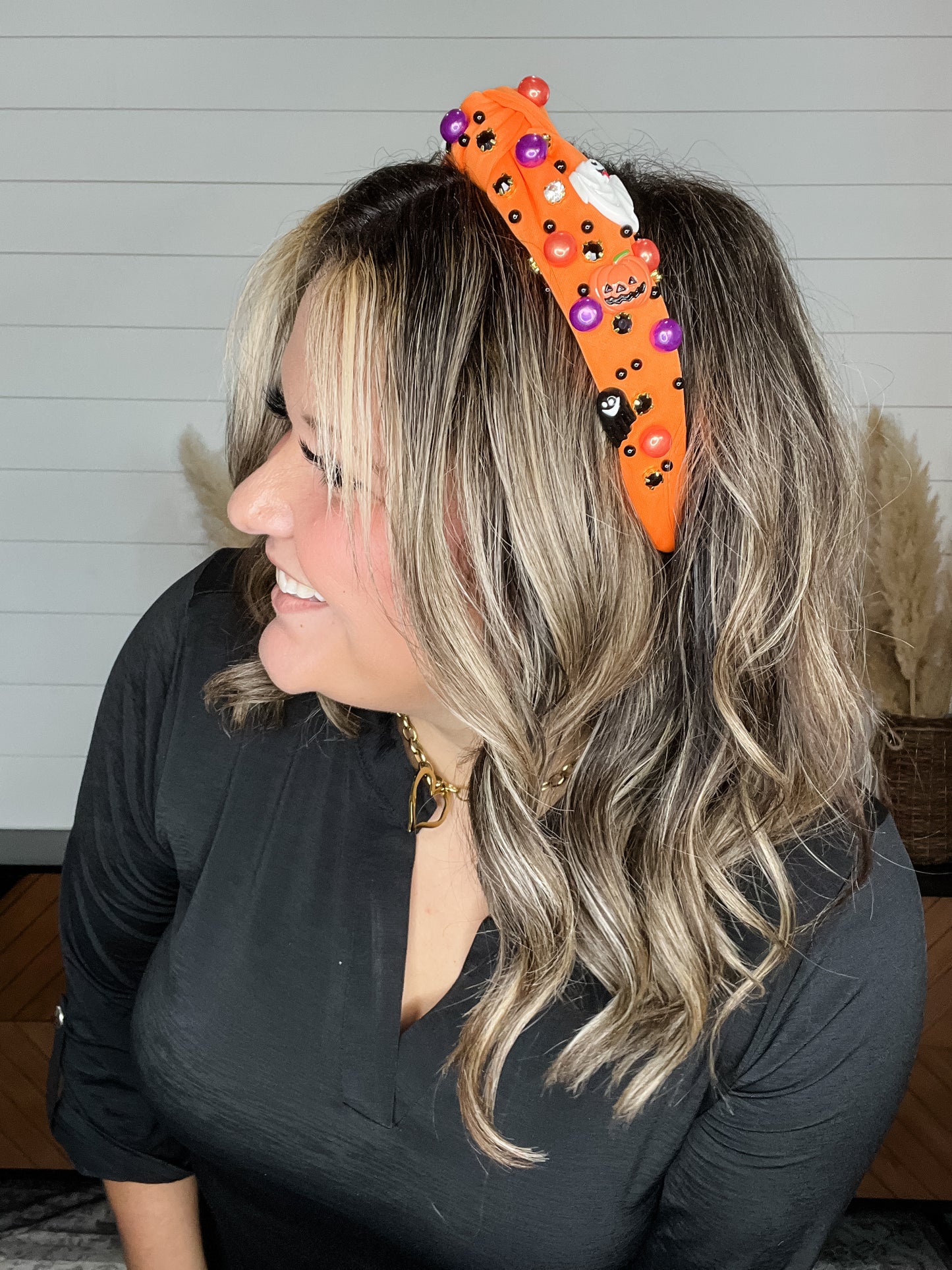 Ghosts & Jack-O-Lanterns Knotted Headband
