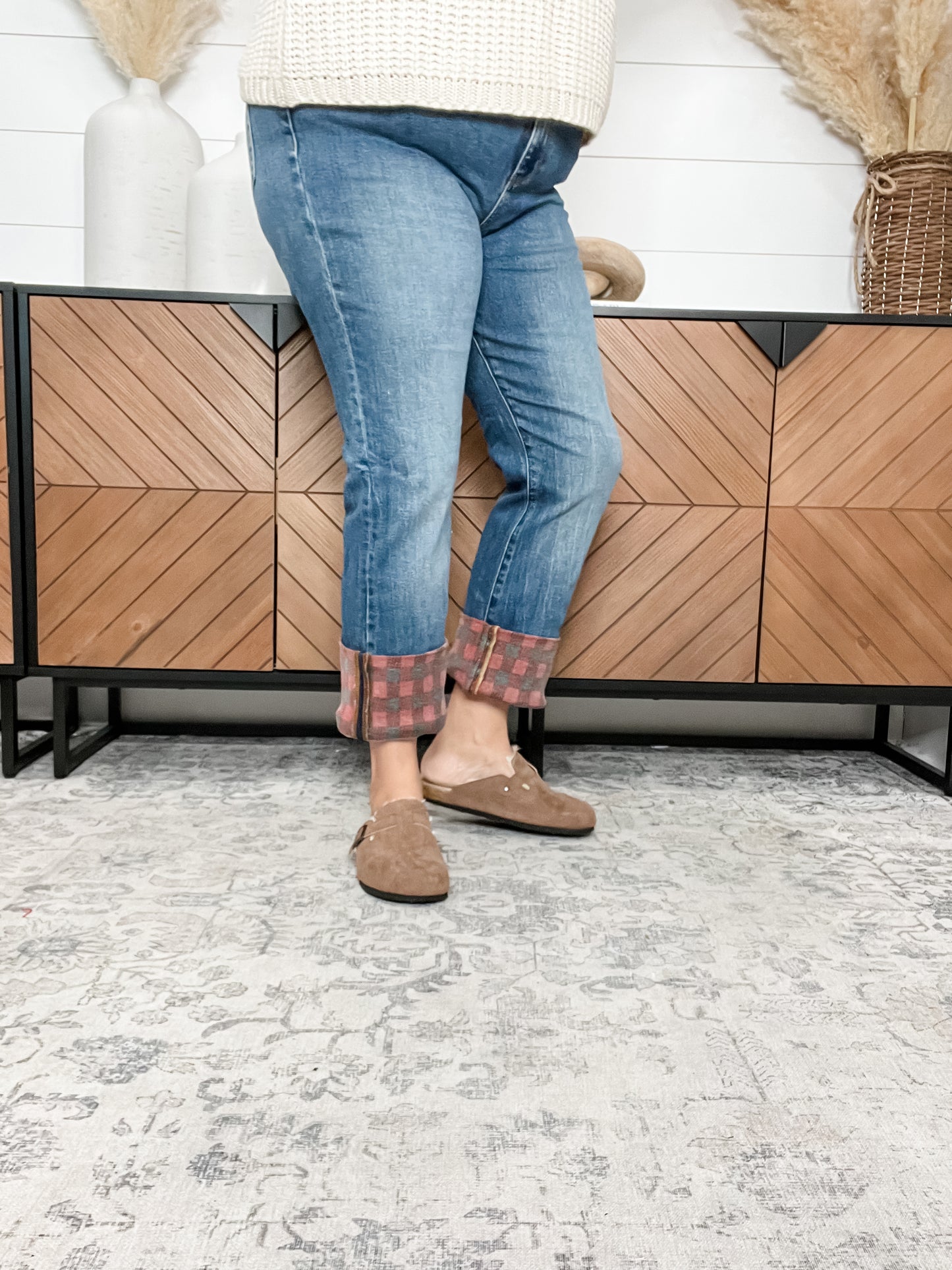 Judy Blue "Find The Buffalo" Cuff Straight Leg Jeans