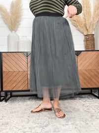 "Ashes to Ashes" Mesh Pleated Skirt