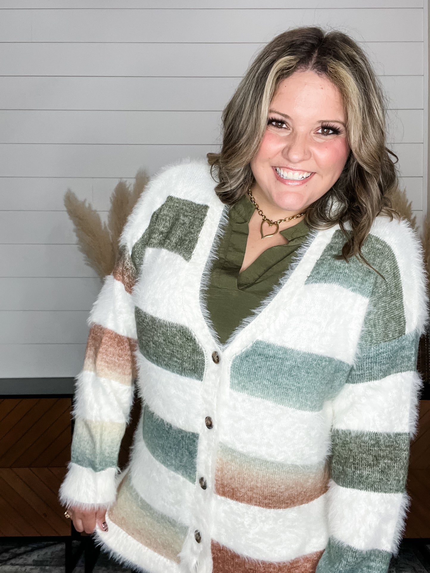 "Sink In"  Color Block Button Up Cardigan
