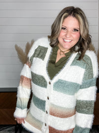 "Sink In"  Color Block Button Up Cardigan