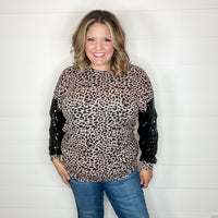 "Mister" Sequined Long Sleeve Animal Print