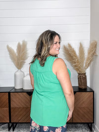 "Swanton" Deep V Tank with Front Pleat (Kelly Green)