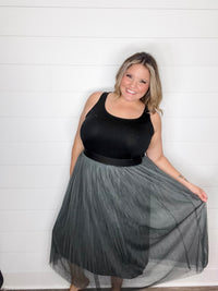 "Ashes to Ashes" Mesh Pleated Skirt