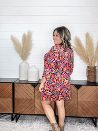 Dear Scarlett "Nitrogen" 3/4 Sleeve Split Neck Dress with Pockets