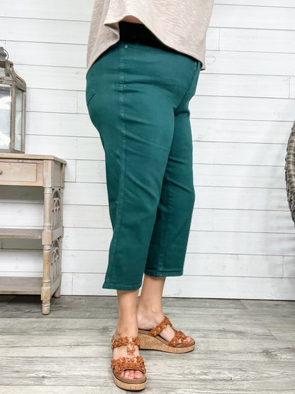 Judy Blue "The Real Teal" Tummy Control Wide Leg Crops