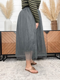 "Ashes to Ashes" Mesh Pleated Skirt