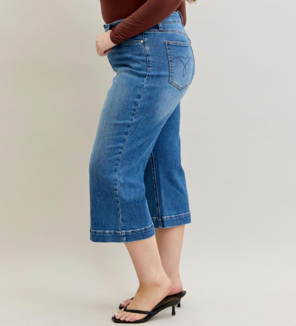 Judy Blue "Perfect Day" Wide Leg Crop
