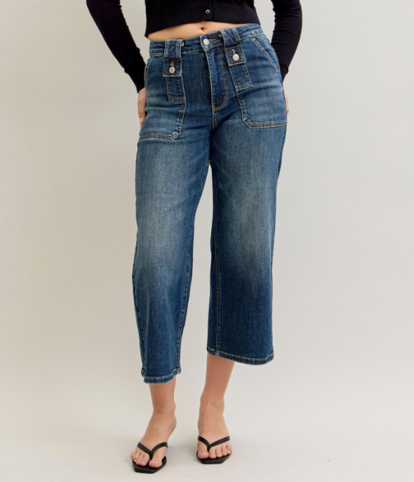 Judy Blue “Celia” Wide Leg Crops