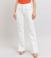 Judy Blue "Rebecca" White Side Slit Bootcut Jeans