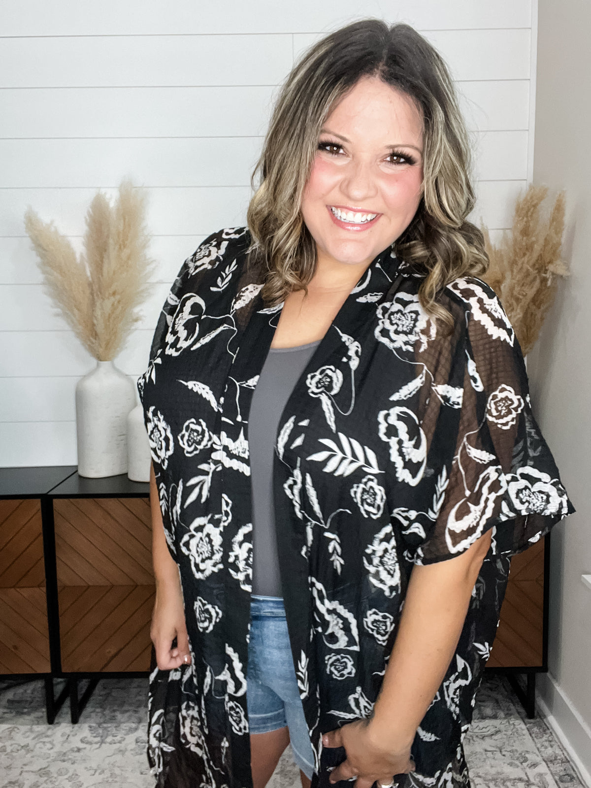 "Fidget" Floral Kimono Cover Up