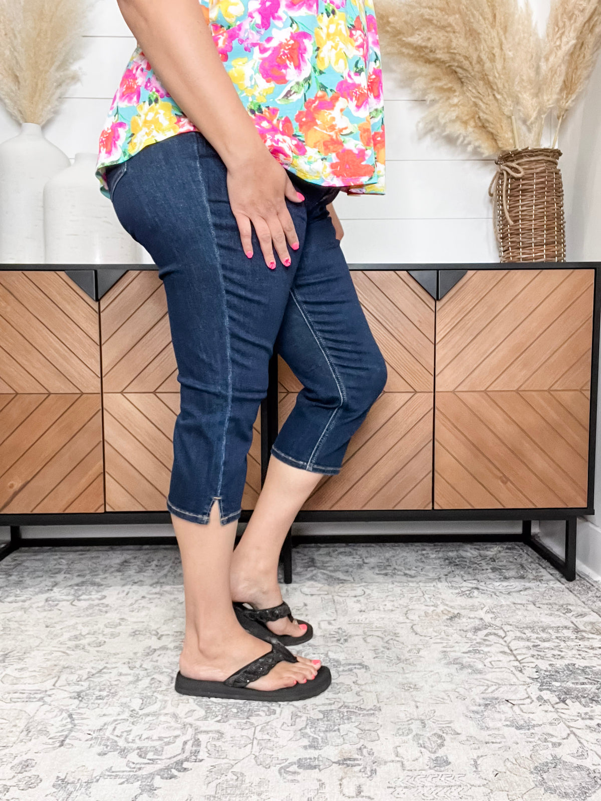 RFM Essential Denim Dark Wash Capri