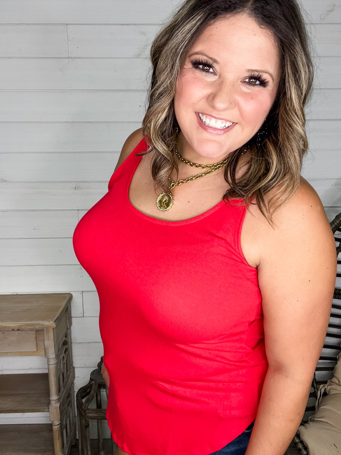 "It's Back" Relaxed Fit Tank (Ruby)