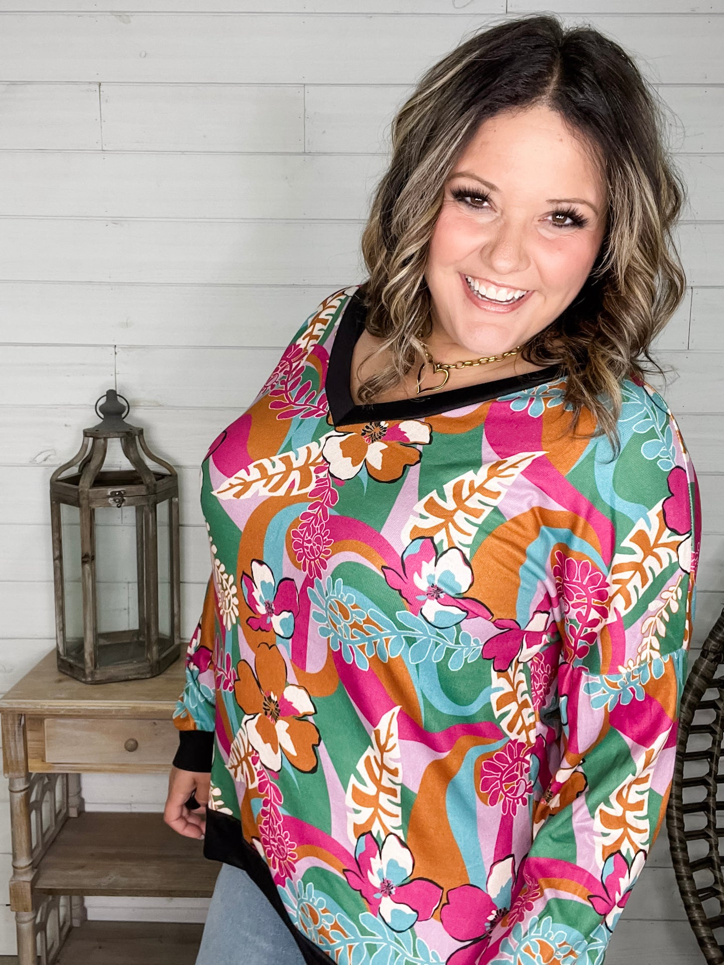 "Spirit" Long Sleeve Weekender (Lavender & Green)