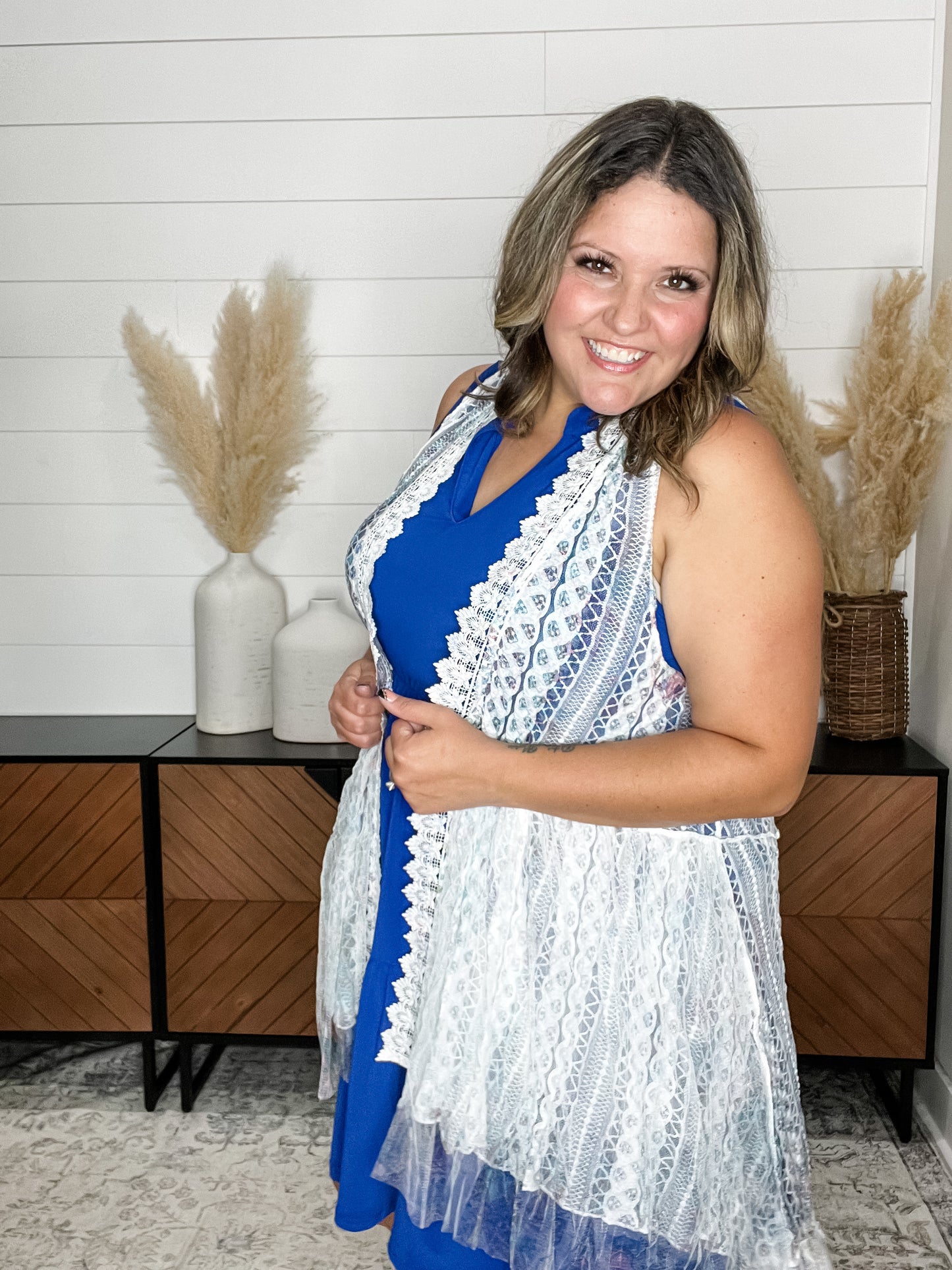 "Destin" Hi-Low Lace Vest
