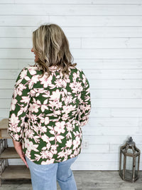 "Turtle" 3/4 Sleeve Split Neck