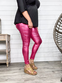 YMI hyperstretch Metallic Skinny (Hot Pink)