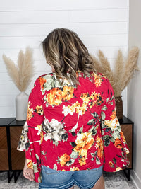 "Crisp" Bell Sleeve V Neck