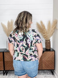 "Vineyard" Paisley Short Sleeve Tops