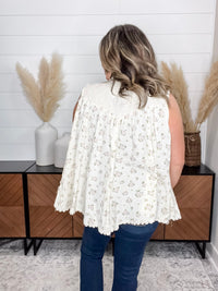Pol - "Lansbury" Pearls & Lace Patchwork Vest
