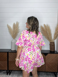 "Jump Around" 3/4 Off the Shoulder Romper