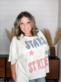 Bibi Patchwork "Stars & Stripes" Oversized Short Sleeve