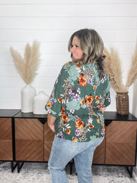 "Abbot" Criss Cross Front Boxy 3/4 Sleeve