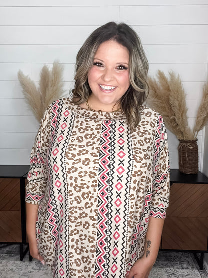 "Back At It" Short Sleeve Dolman with Cuff and Collar