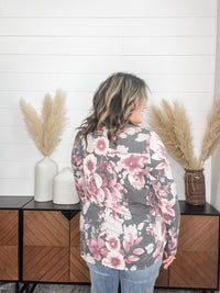 Dear Scarlett "Davenport" Floral Long Sleeve Split Neck