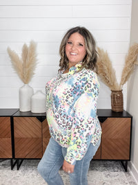 Dear Scarlett "Glimpse" Animal Print Balloon Sleeve Hoodie