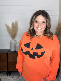 "Jack O Lantern" Long Sleeve Ribbed Top