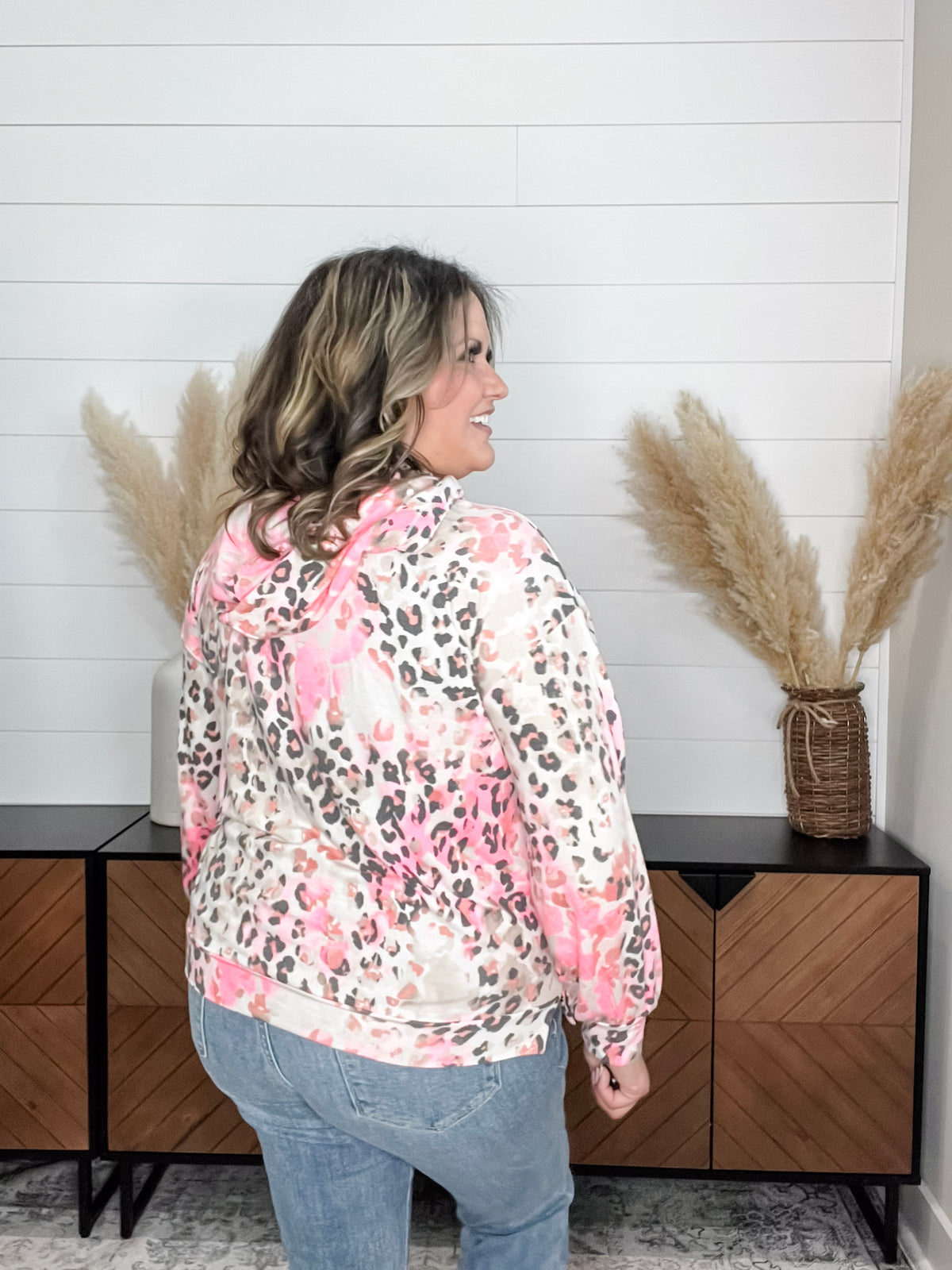 Dear Scarlett "Russell" Animal Print Balloon Sleeve Hoodie