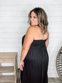 Smocked Waist Maxi Skirt / Tube Dress with Pockets