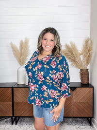 Dear Scarlett "April" 3/4 Sleeve V Neck