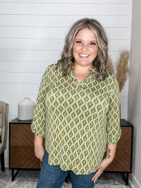 "Duck" 3/4 Sleeve Split Neck
