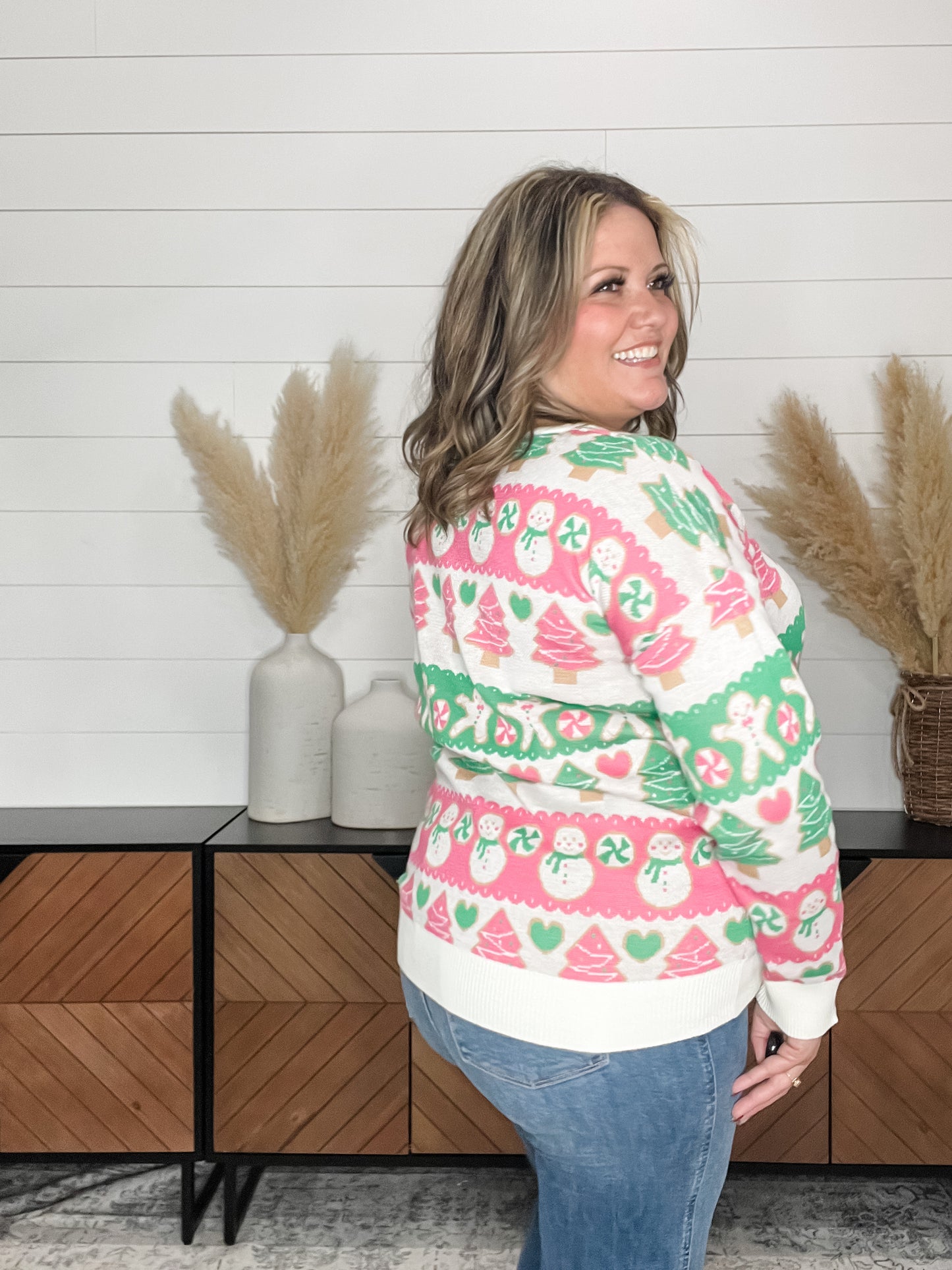"Candy Cane Lane" Holiday V Neck Sweater