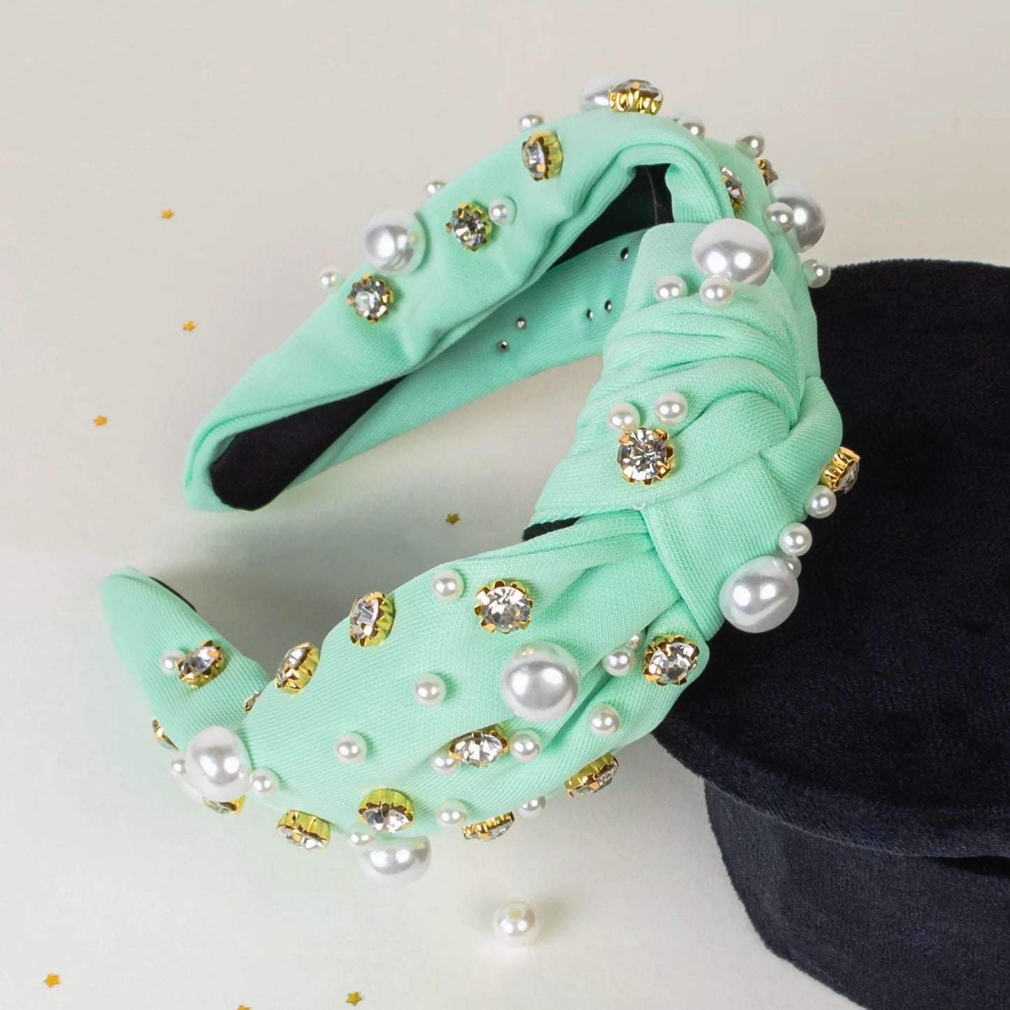 Crystal and Pearl Headband (Mint)
