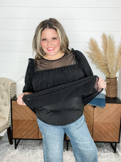 "Ophelia" Sparkle Tulle Bubble Sleeve