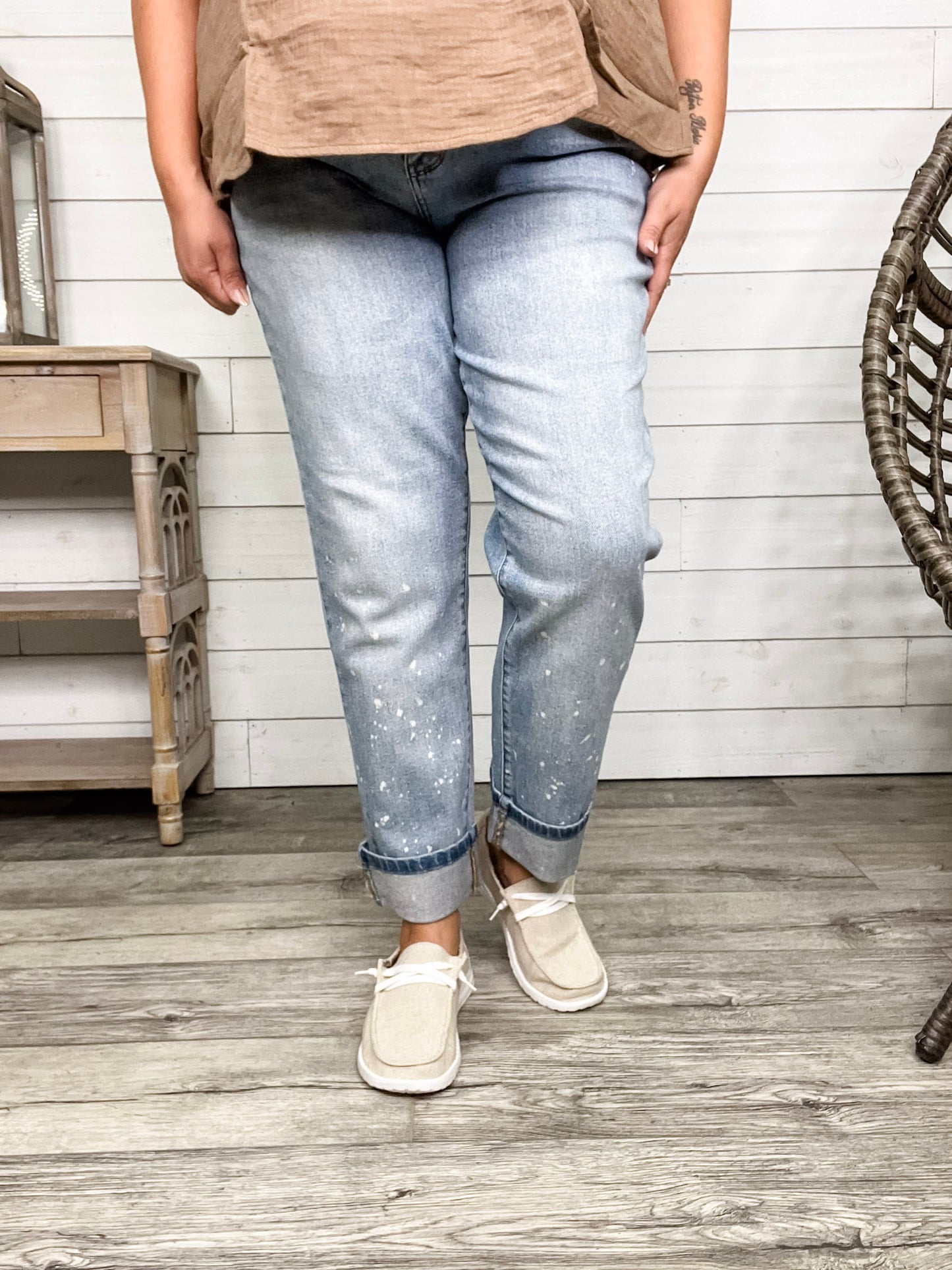 Judy Blue "Bye Felicia" Bleach Boyfriend Jeans