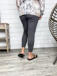 "Gold Medal" High-Waisted Jogger Leggings (Charcoal)