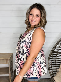 "Cheshire" Animal Print Sleeveless Baby Doll