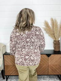 Dear Scarlett "Circle" 3/4 Sleeve Button Front Lizzy Luxe